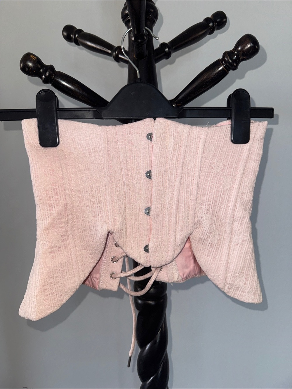Blush Textured Sleeveless Corset Top 2.R4